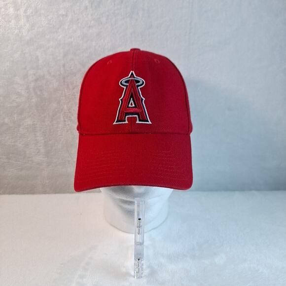 Los Angeles Angels Hook And Loop Strapback Dad Hat Cap Outdoor Cap Red - Picture 1 of 7